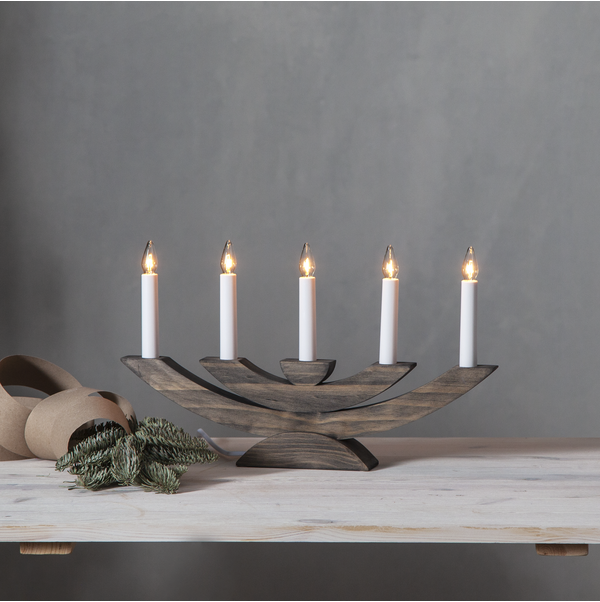 Adventsljusstake Navida 42x5x24 cm brun