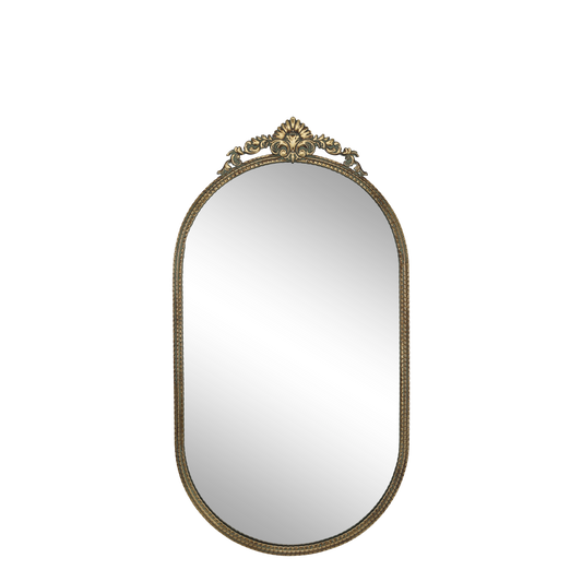 Väggspegel m. pärlkant och dekor H97,5/L51/B3 cm