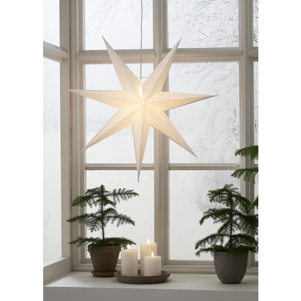 Adventsstjärna Pappersstjärna Lysa vit 70 cm