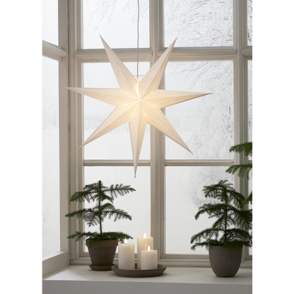 Adventsstjärna Pappersstjärna Lysa vit 70 cm