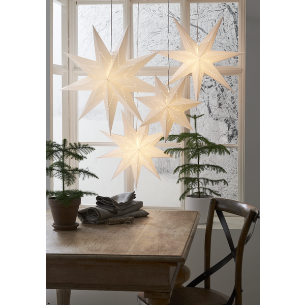 Adventsstjärna Pappersstjärna Lysa vit 80 cm