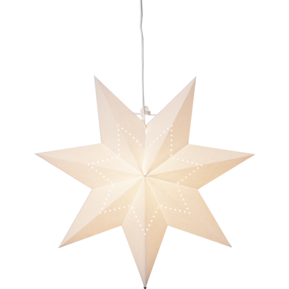 Adventsstjärna Pappersstjärna Lysa vit 43 cm