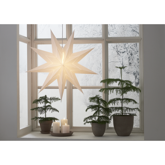 Adventsstjärna Pappersstjärna Lysa vit 80 cm