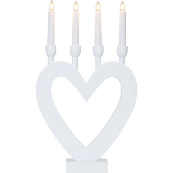 Adventsljusstake Hjärta 45 cm vit