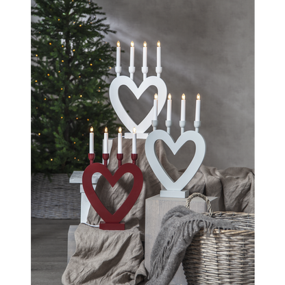 Adventsljusstake Hjärta 45 cm vit