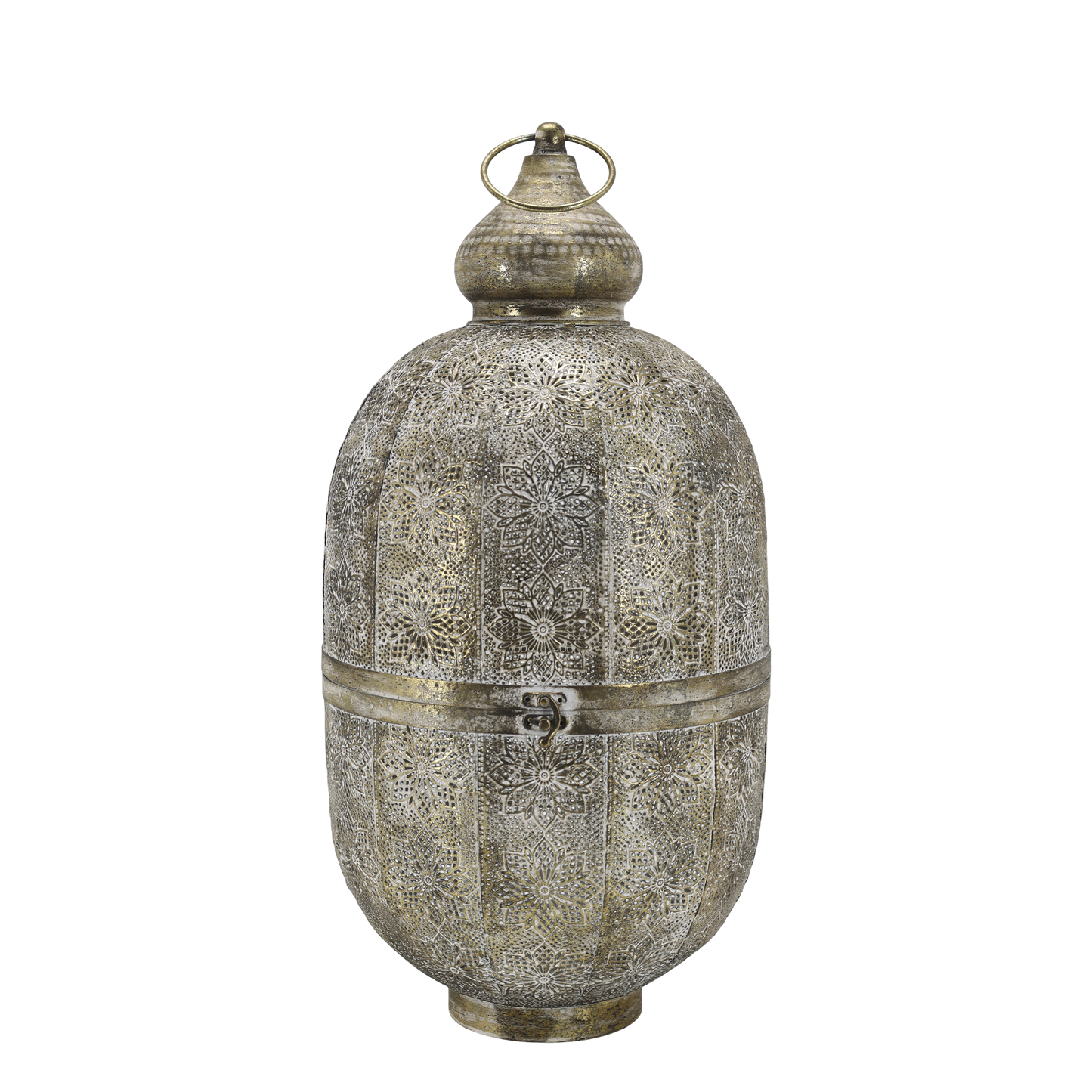 Ljuslykta Vire med mönster H61,5/Ø32 cm Antik mässing