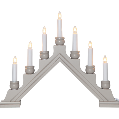 Adventsljusstake 7-armad träljusstake Beige