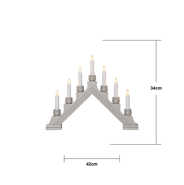 Adventsljusstake 7-armad träljusstake Beige