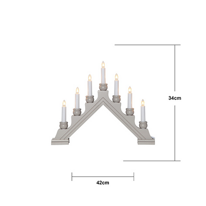 Adventsljusstake 7-armad träljusstake Beige