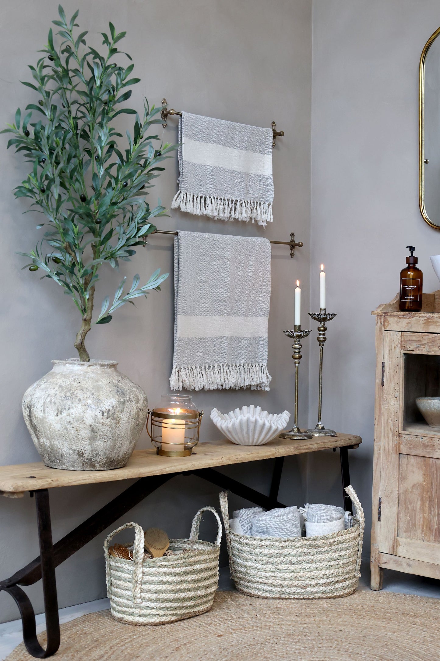 Klädhängare H10/L60 cm antik mässing