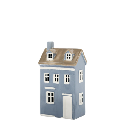 Ljuslykta Hus H25/L13/B9 cm sky blue