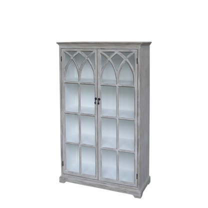Chic Antique Vitrinskåp m. bågformade glasdörrar