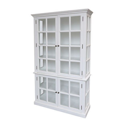 Chic Antique Vitrinskåp Marseille med 4 dörrar och hyllor H196/L120/B40 cm Vit
