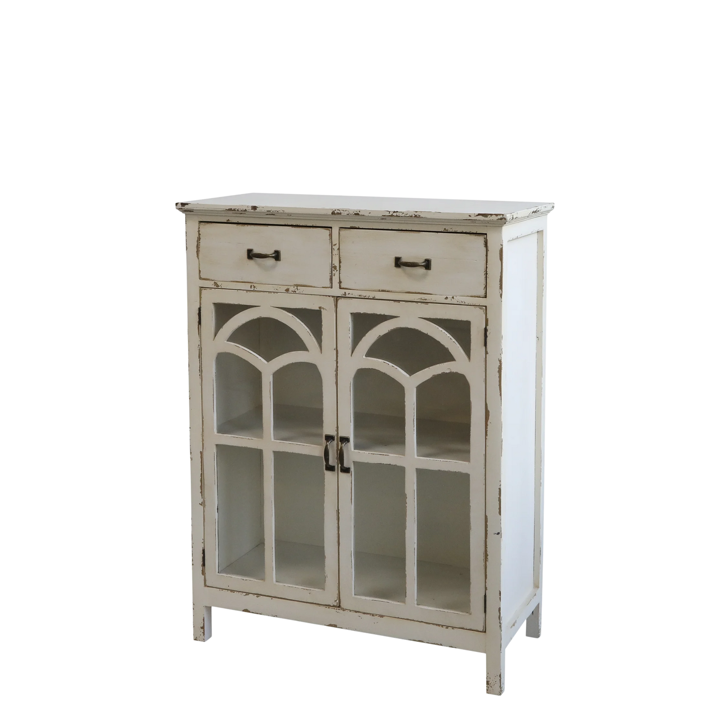 Chic Antique Vitrinskåp med böjda glasdörrar H92/L70/B32 cm