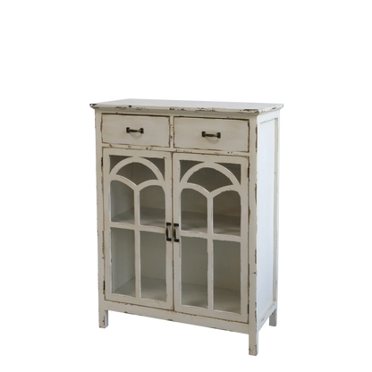 Chic Antique Vitrinskåp med böjda glasdörrar H92/L70/B32 cm