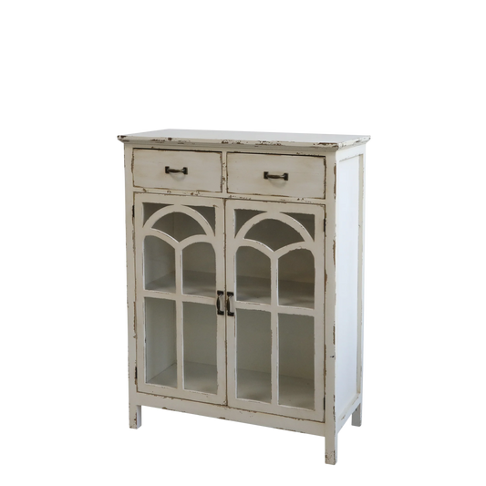 Chic Antique Vitrinskåp med böjda glasdörrar H92/L70/B32 cm