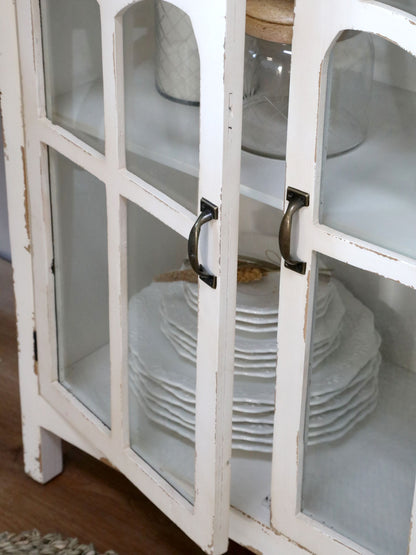 Chic Antique Vitrinskåp med böjda glasdörrar H92/L70/B32 cm