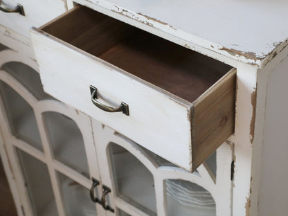 Chic Antique Vitrinskåp med böjda glasdörrar H92/L70/B32 cm