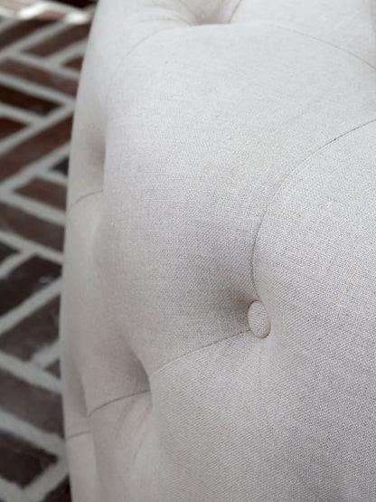Chic Antique Fåtölj Puff i lin H40/Ø90 cm