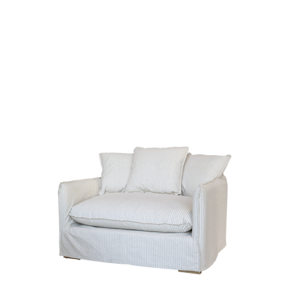 Chic Antique Fåtölj i lin med 3 kuddar creme og latte