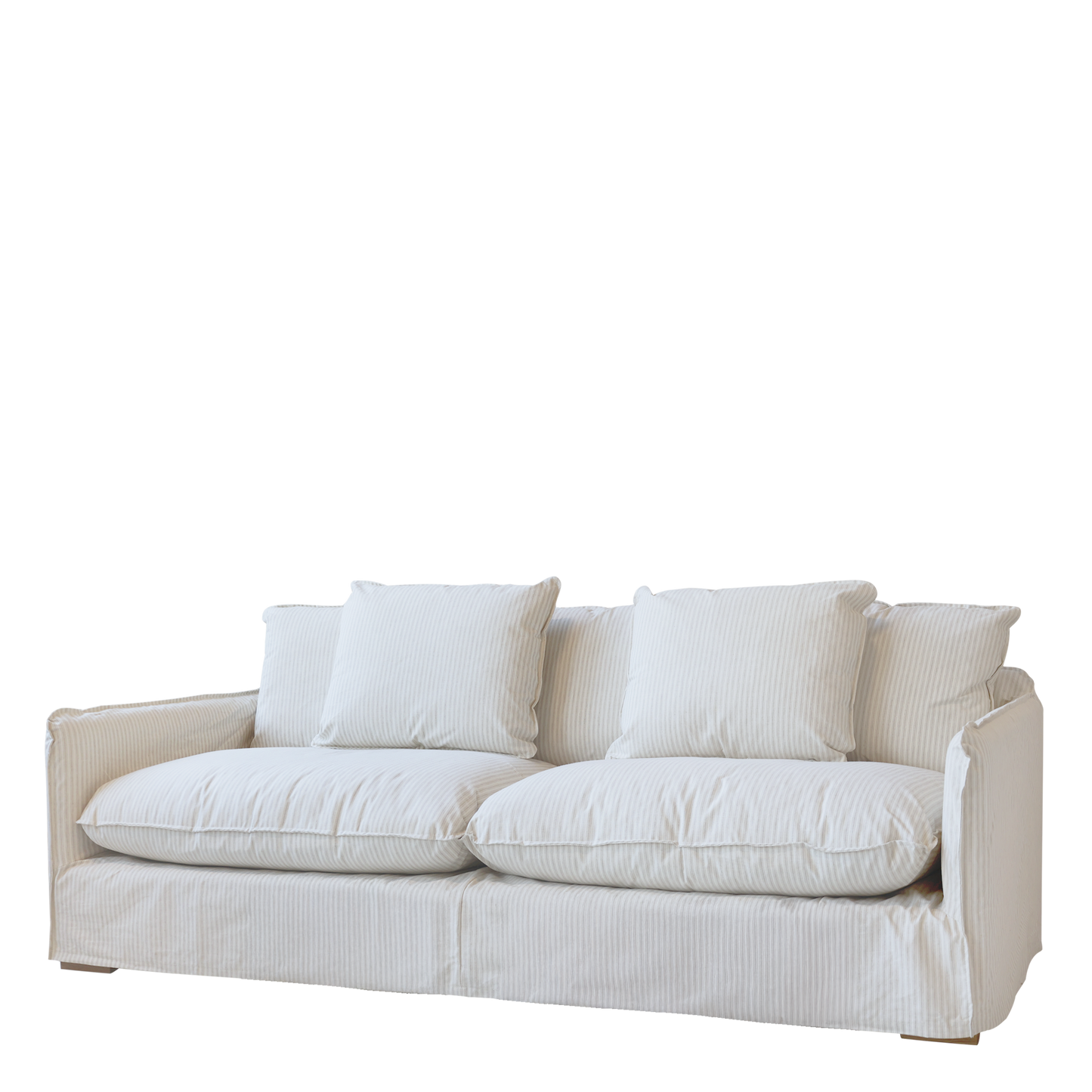 Chic Antique Fåtölj Soffa i lin med 5 kuddar creme og latte