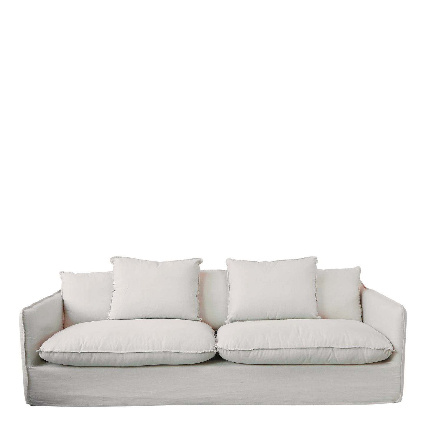 Chic Antique Fåtölj Soffa i lin med 5 kuddar