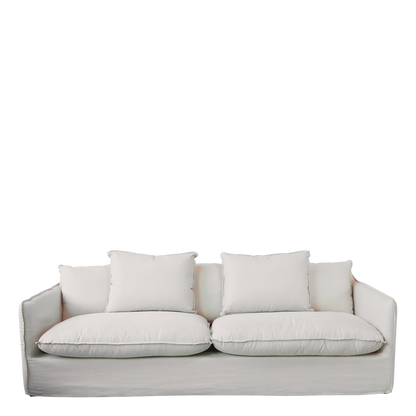 Chic Antique Fåtölj Soffa i lin med 5 kuddar