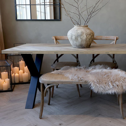 Chic Antique Bord Matbord med fiskbensmönster 200 cm