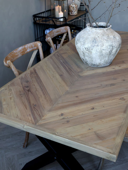 Chic Antique Bord Matbord med fiskbensmönster 200 cm