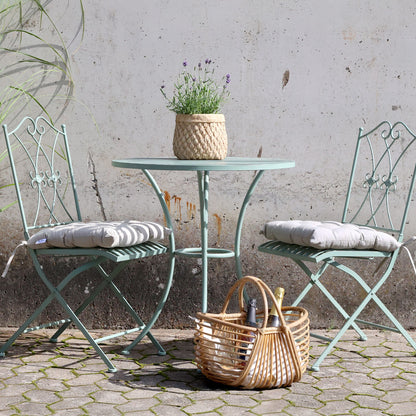 Chic Antique Utemöbler Cafésätt m. 2 stolar och 1 bord antik verte