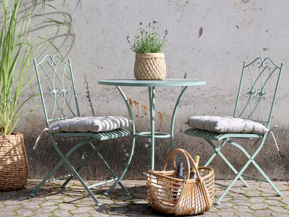 Chic Antique Utemöbler Cafésätt m. 2 stolar och 1 bord antik verte