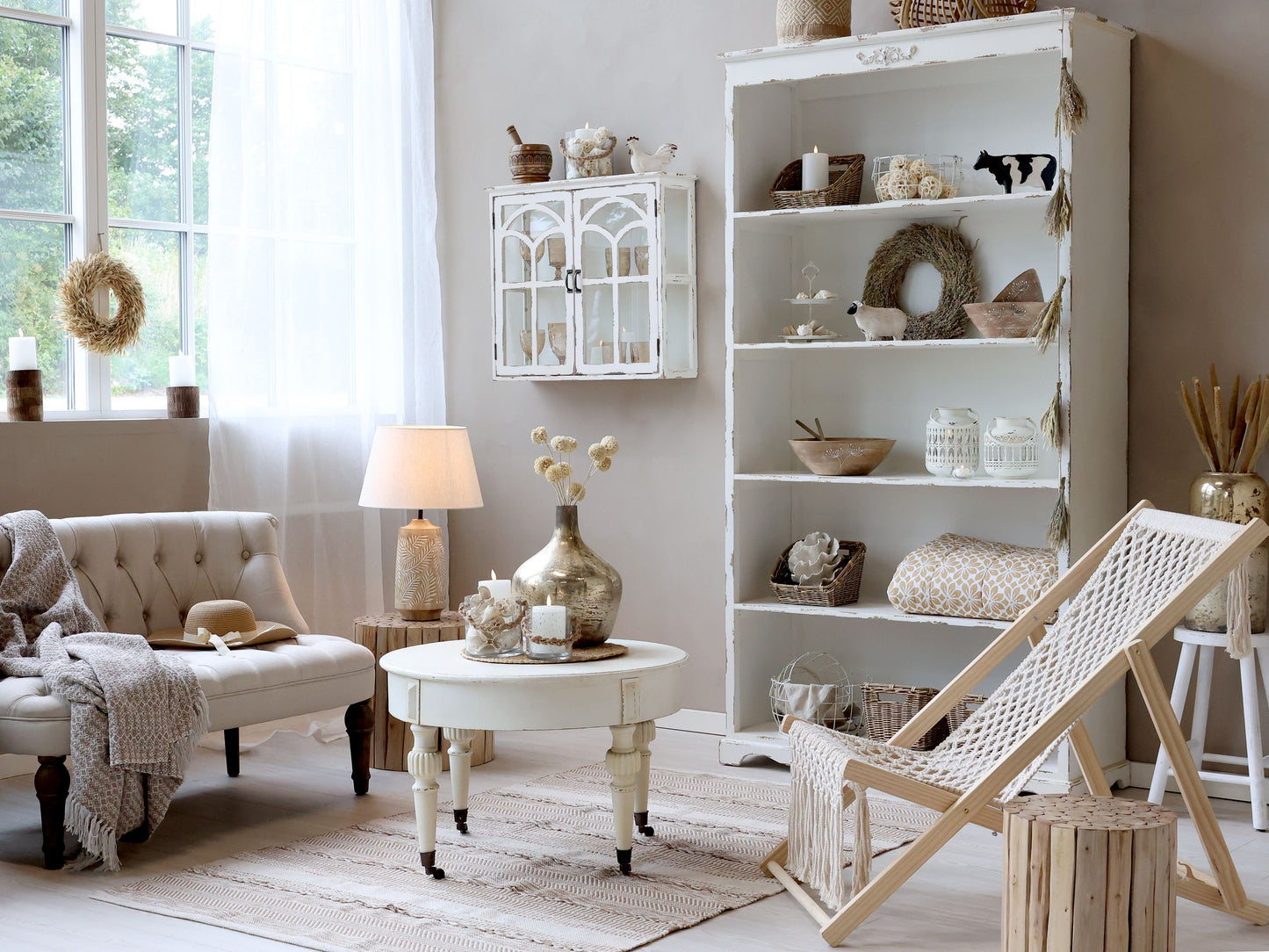 Chic Antique Bokhylla Vintage 200 cm