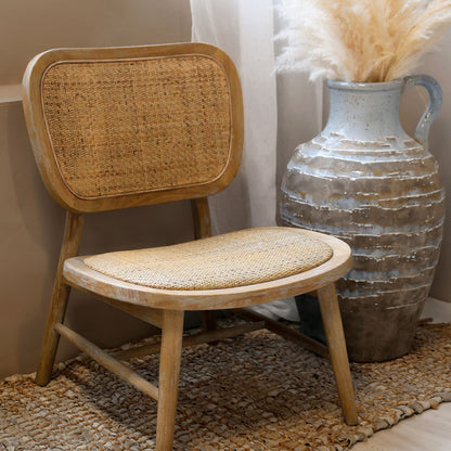 Chic Antique Stol Loungstol m. flätad sits & rygg