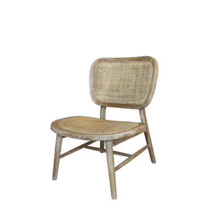 Chic Antique Stol Loungstol m. flätad sits & rygg