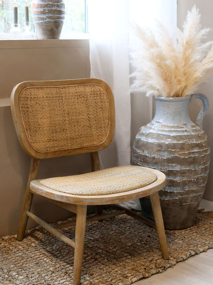 Chic Antique Stol Loungstol m. flätad sits & rygg