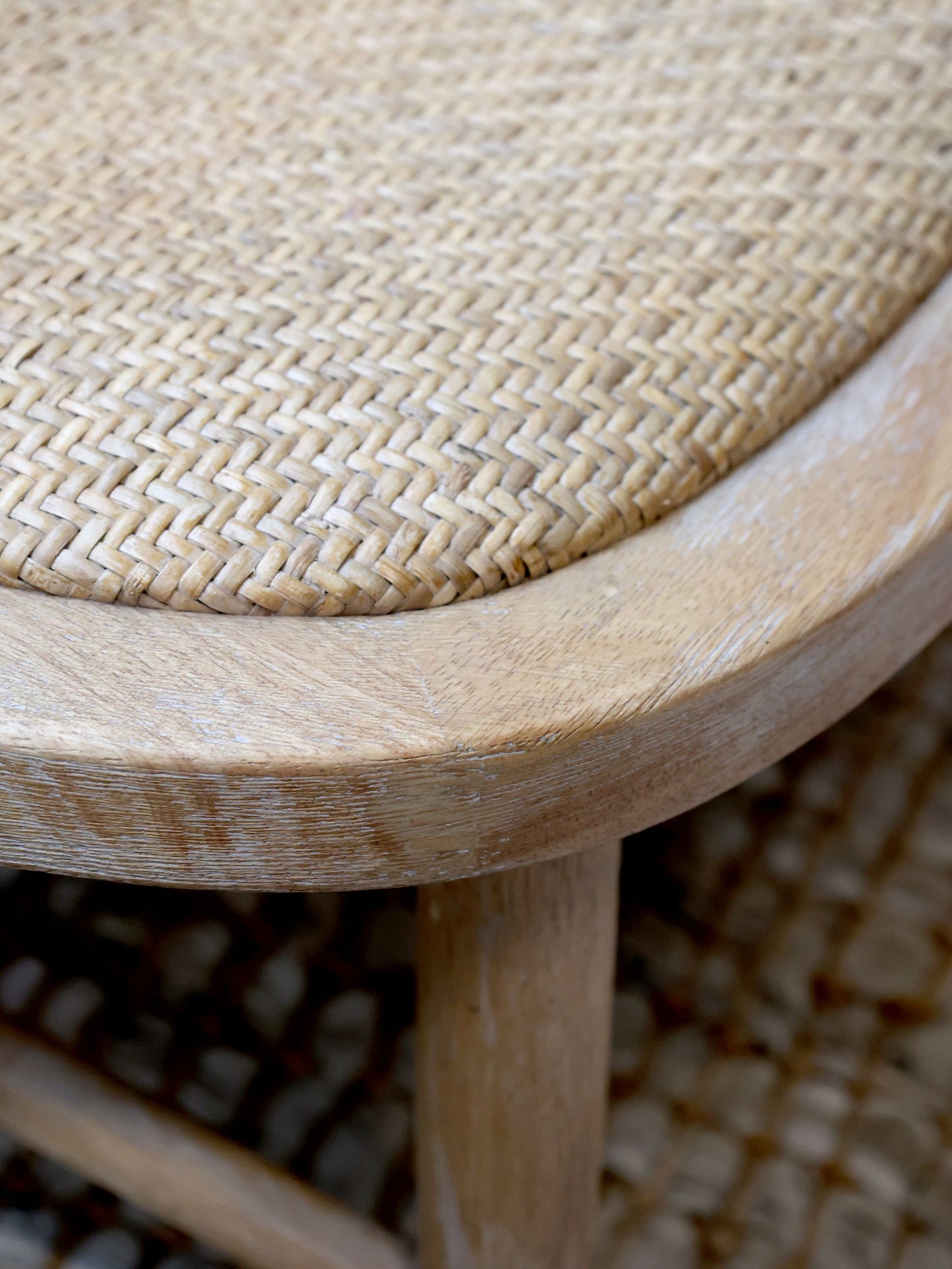 Chic Antique Stol Loungstol m. flätad sits & rygg