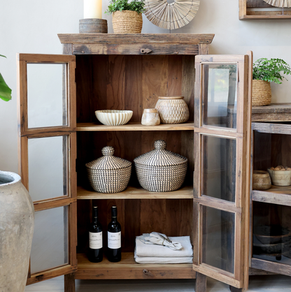 Chic Antique Återvunnet trä Vitrinskåp H140/L80/B48 cm natur