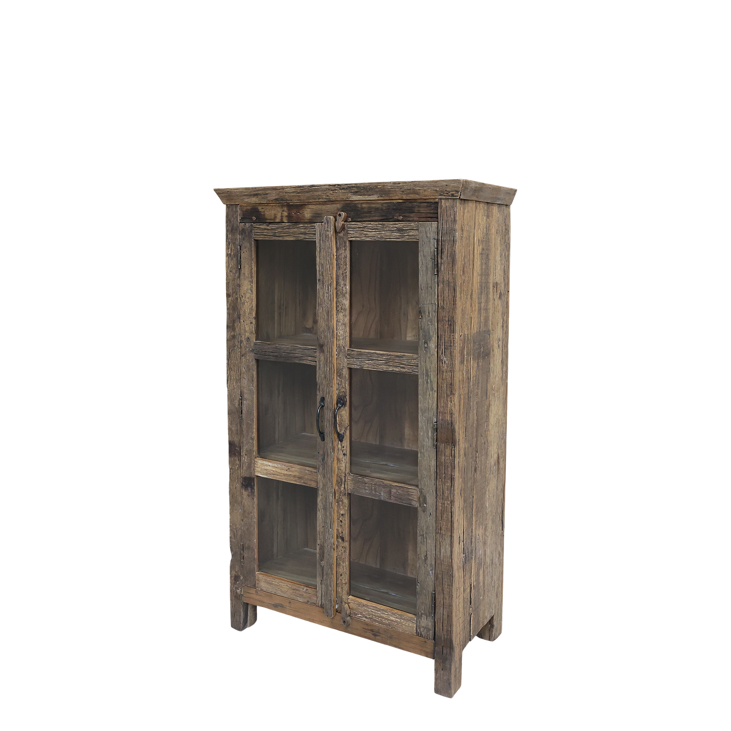 Chic Antique Återvunnet trä Vitrinskåp H140/L80/B48 cm natur