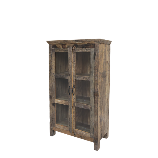 Chic Antique Återvunnet trä Vitrinskåp H140/L80/B48 cm natur