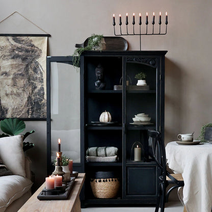 Chic Antique Vitrinskåp med glasdörrar och hyllor H170/L97/B41 cm