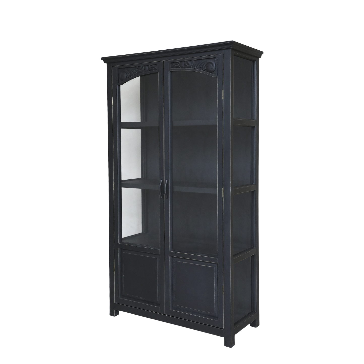 Chic Antique Vitrinskåp med glasdörrar och hyllor H170/L97/B41 cm