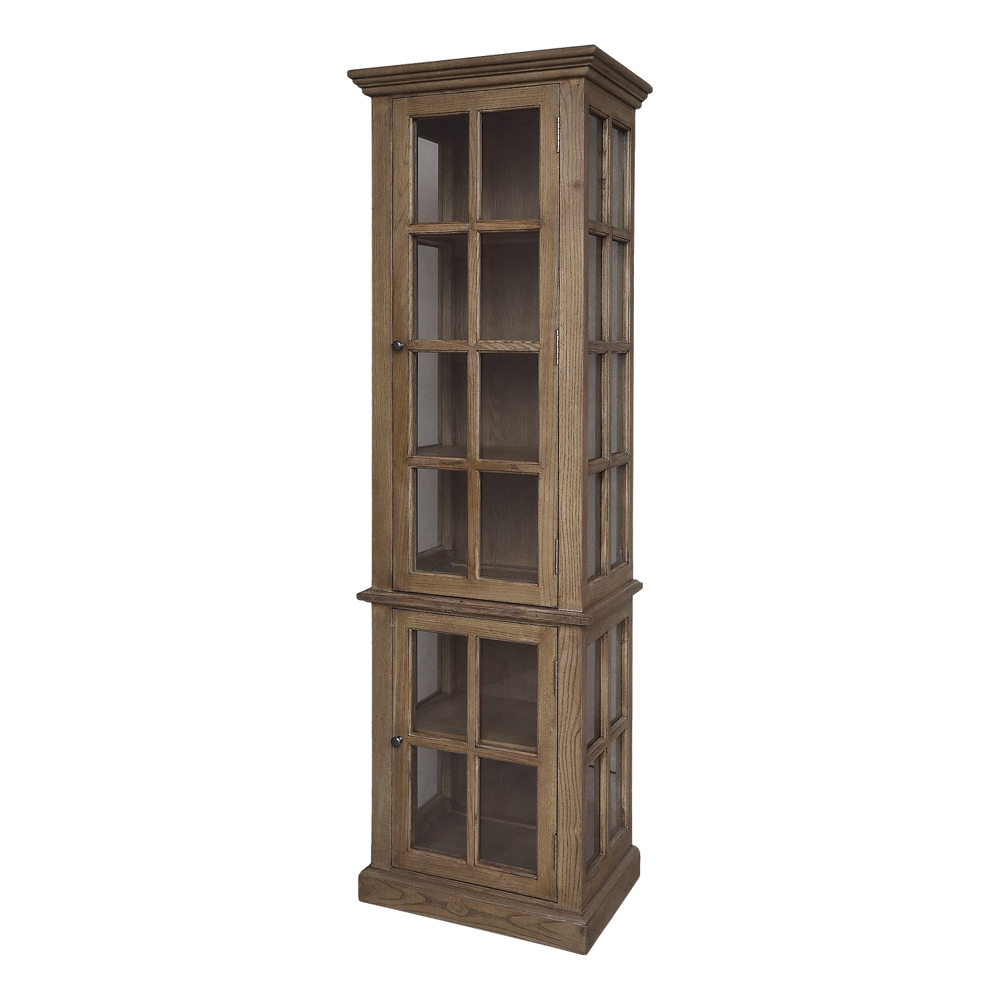 Chic Antique Vitrinskåp Marseille med 2 dörrar och hyllor H196/L60/B40 cm Natur