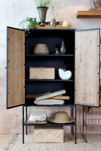 Chic Antique Skåp med 2 dörrar och 1 hylla