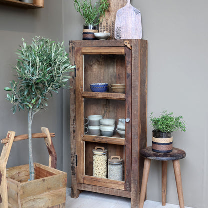 Chic Antique Återvunnet trä Vitrinskåp H105/L47/B18 cm natur