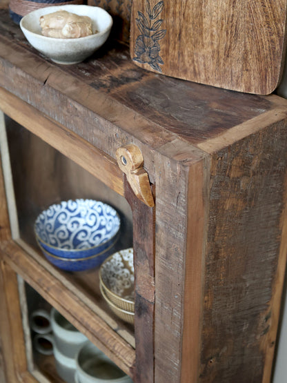 Chic Antique Återvunnet trä Vitrinskåp H105/L47/B18 cm natur
