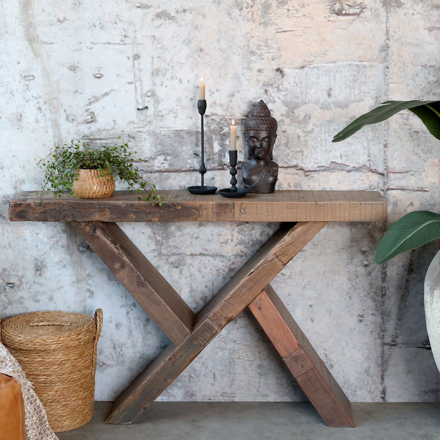 Chic Antique Återvunnet trä bord H77/L122/B22 cm natur