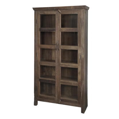 Chic Antique Återvunnet trä Vitrinskåp H185/L100/B40 cm natur