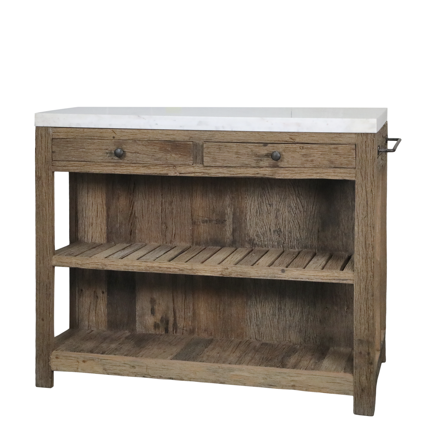 Chic Antique Återvunnet trä bord med marmorskiva H97/L120/B60 cm I lager September 2026