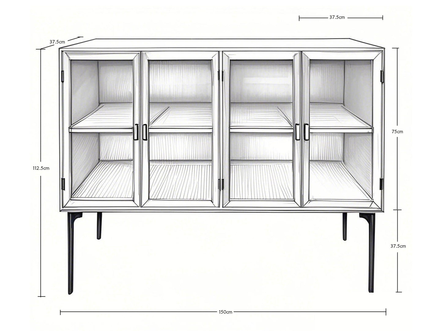 Chic Antique Skänk H112/L150/B37 cm natur