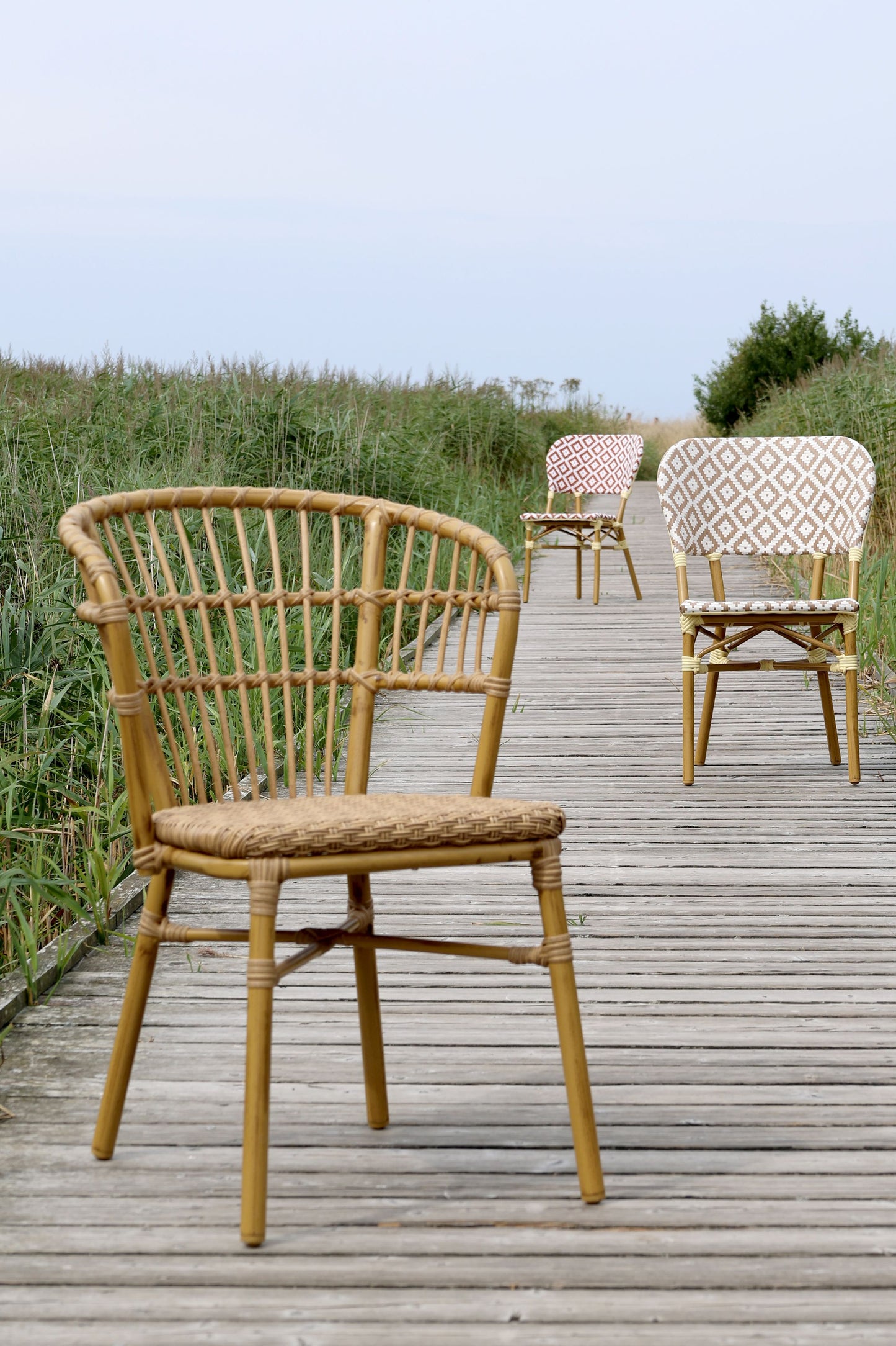 Chic Antique Utemöbler 2-pack flätad stol La Rochelle Bistro natur